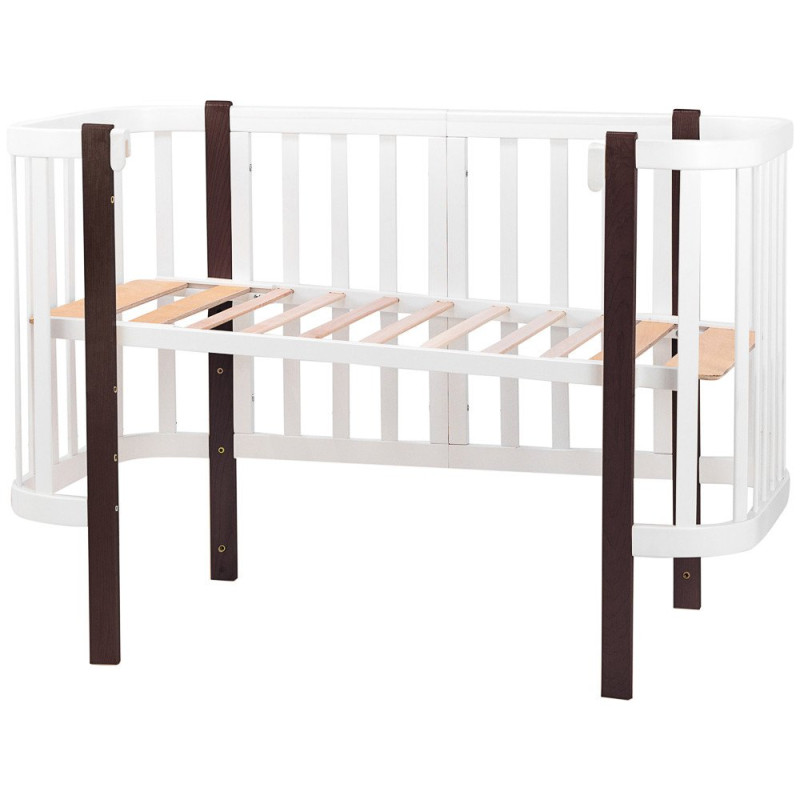 Ліжечко Babyroom Місяць 120x60 білий / венге
