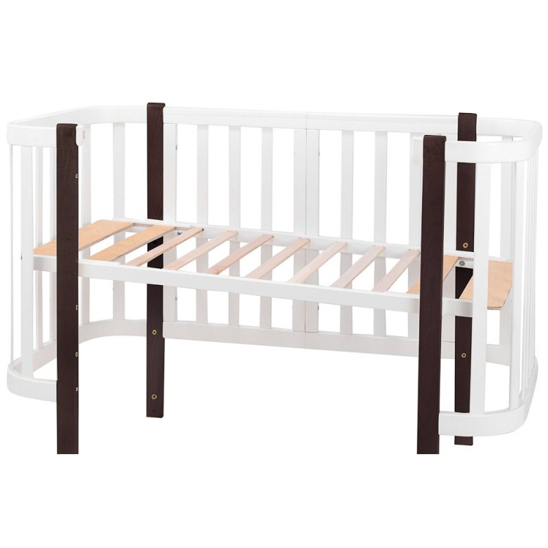 Ліжечко Babyroom Місяць 120x60 білий / венге