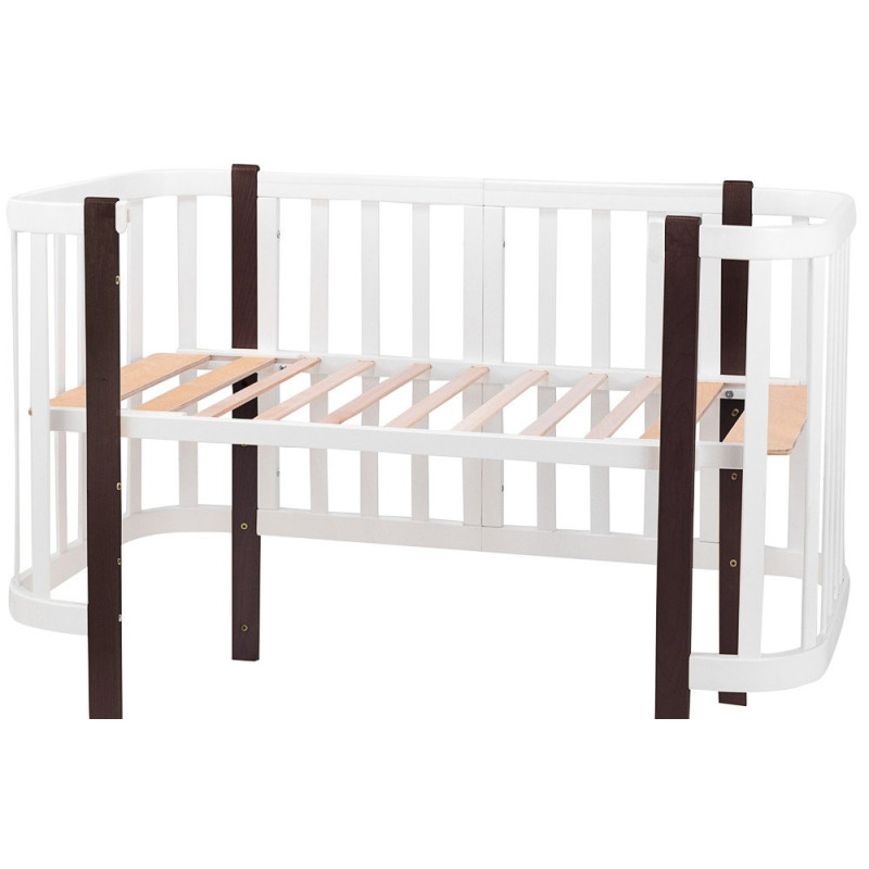 Ліжечко Babyroom Місяць 120x60 білий / венге
