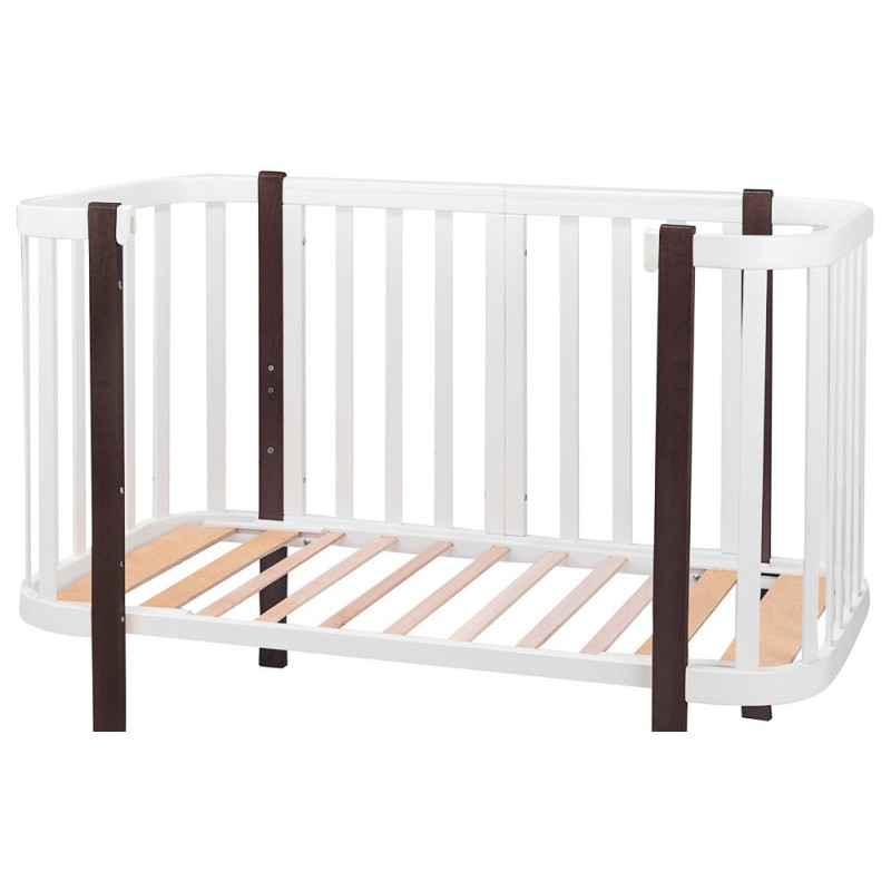 Ліжечко Babyroom Місяць 120x60 білий / венге