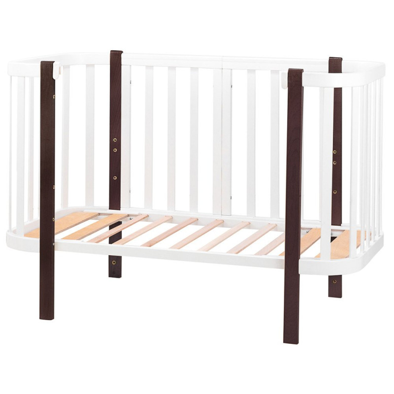 Ліжечко Babyroom Місяць 120x60 білий / венге