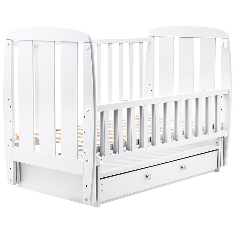 Ліжечко Babyroom Кулька SH-03 маятник, ящик, відкидний бік бук білий