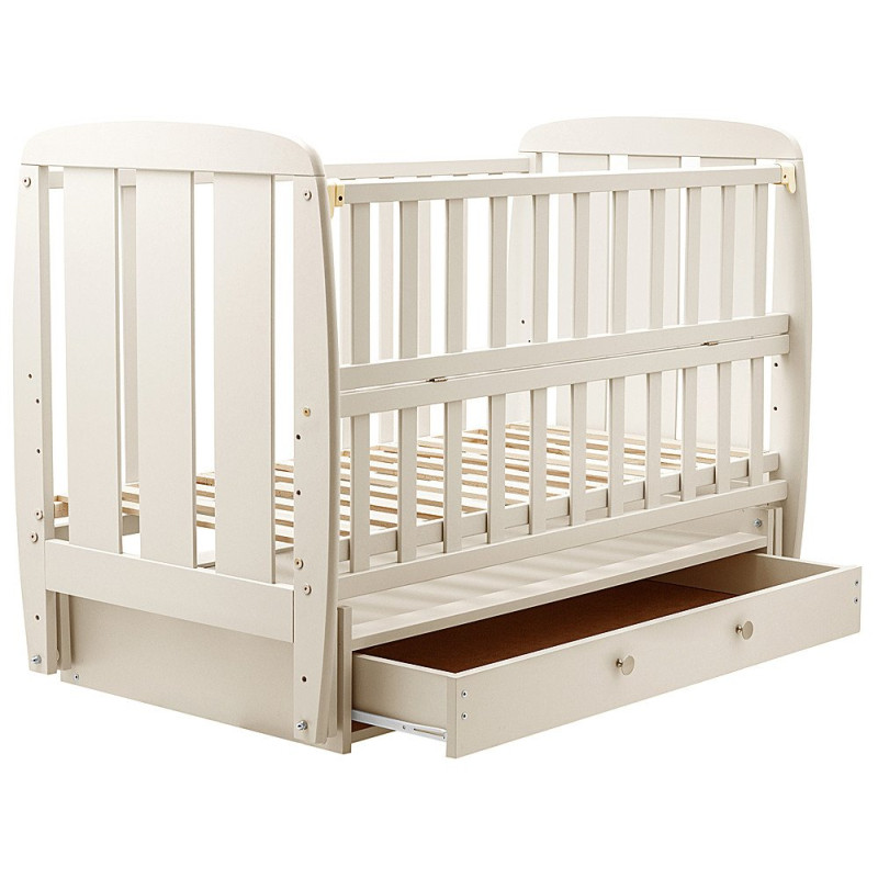 Ліжечко Babyroom Кулька SH-03 маятник, ящик, відкидний бік бук слонова кістка