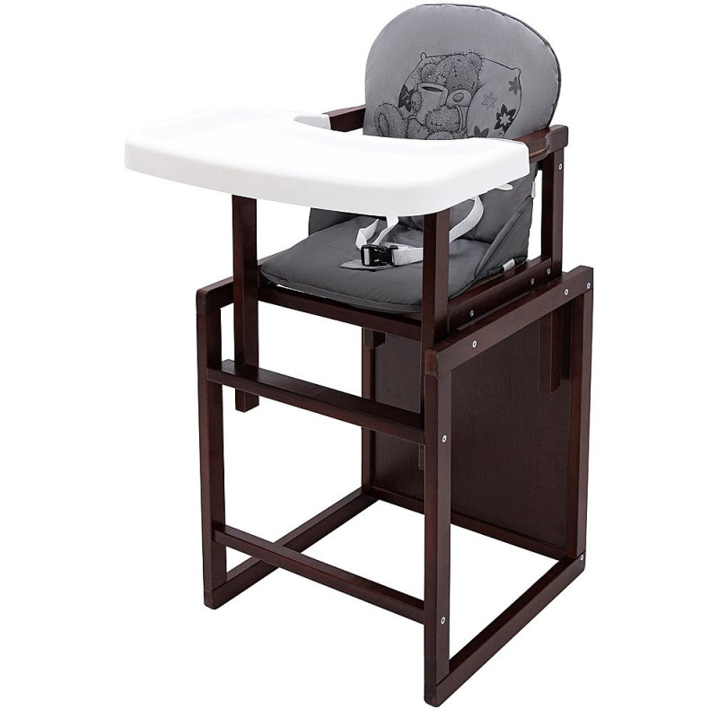 Стілець Babyroom трансформер Вінні-220 тонований сірий/графіт ведмедик з чашкою