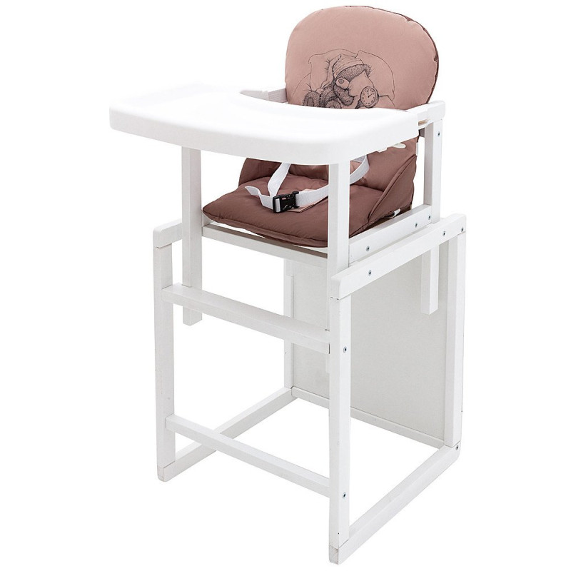 Стілець Babyroom трансформер Вінні-240 білий капучино / шоколад ведмедик з будильником