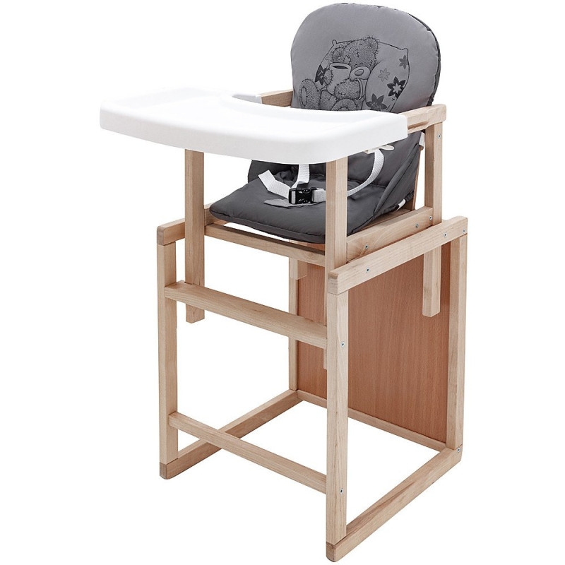 Стілець Babyroom трансформер Вінні-230 eko сірий / графіт ведмедик з чашкою