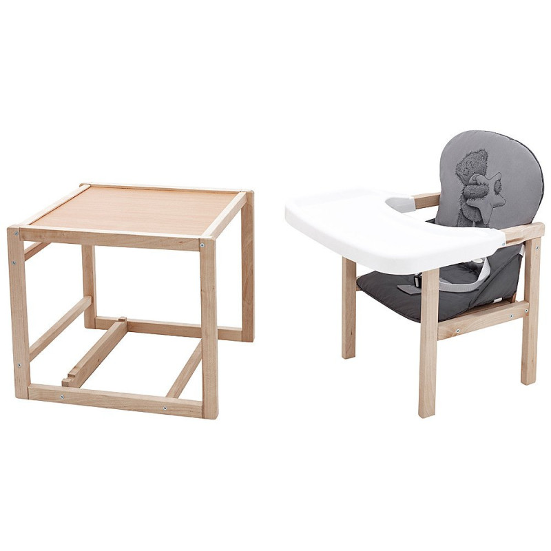 Стілець Babyroom трансформер Вінні-230 eko сірий / графіт ведмедик і зірка