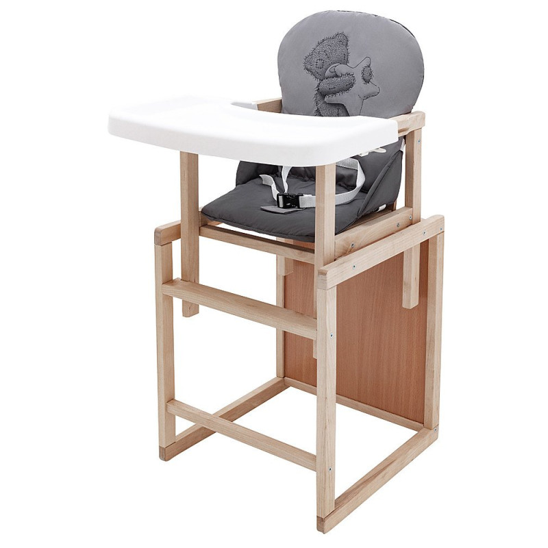 Стілець Babyroom трансформер Вінні-230 eko сірий / графіт ведмедик і зірка