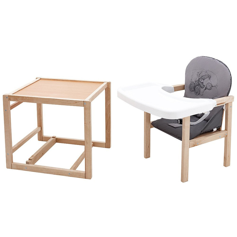 Стілець Babyroom трансформер Вінні-230 eko сірий / графіт ведмедик з будильником