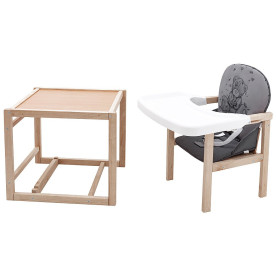 Стілець Babyroom трансформер Вінні-230 eko сірий / графіт ведмедик з серцем