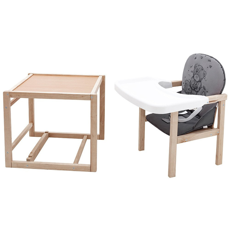 Стілець Babyroom трансформер Вінні-230 eko сірий / графіт ведмедик з серцем