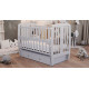 Ліжечко Babyroom Друзі DDMYO-3 маятник, ящик, відкидний бік бук сірий