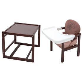 Стілець Babyroom трансформер Вінні-220 тонований шоколад / капучино ведмедик з будильником