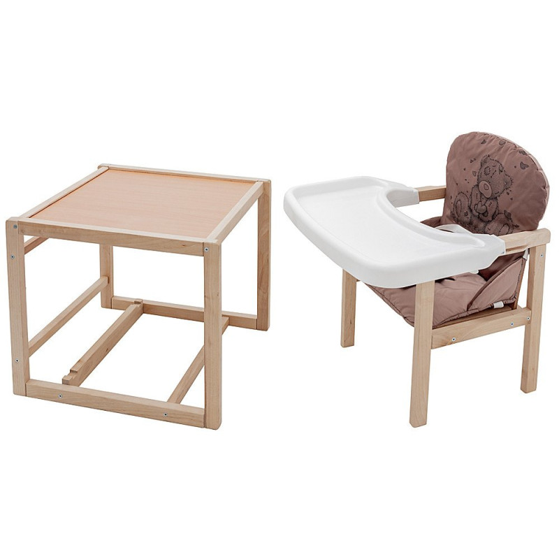 Стілець Babyroom трансформер Вінні-230 eko шоколад / капучино ведмедик з серцем