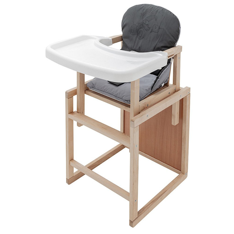 Стілець Babyroom трансформер Вінні-230 eko графіт / сірий ведмедик з будильником