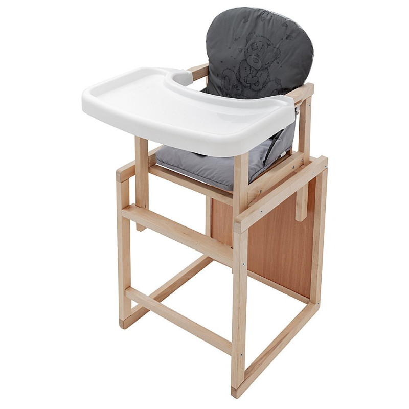 Стілець Babyroom трансформер Вінні-230 eko графіт / сірий ведмедик з серцем