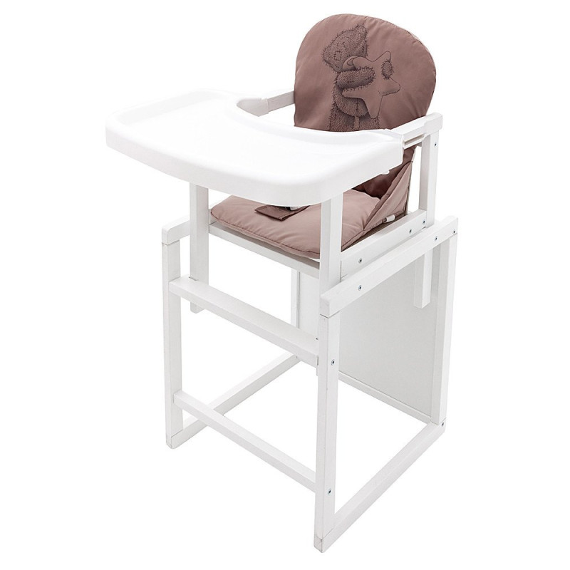 Стілець Babyroom трансформер Вінні-240 білий шоколад / капучино ведмедик і зірка