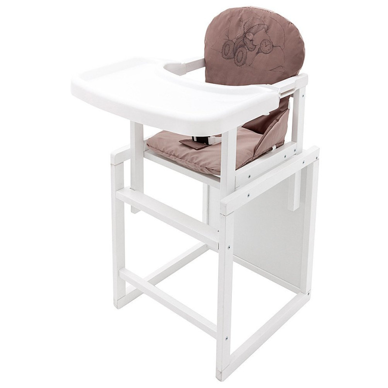 Стілець Babyroom трансформер Вінні-240 білий шоколад / капучино ведмедик з будильником