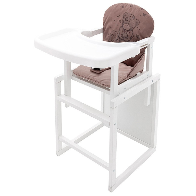 Стілець Babyroom трансформер Вінні-240 білий капучино / шоколад ведмедик з серцем