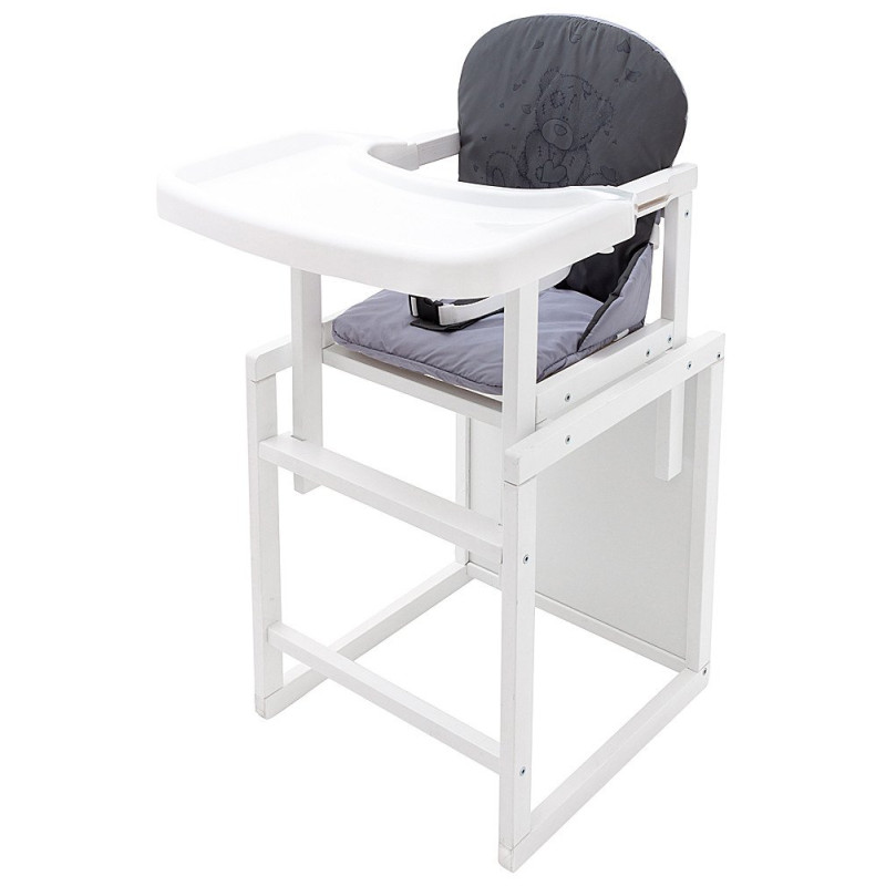 Стілець Babyroom трансформер Вінні-240 білий графіт / сірий ведмедик з серцем