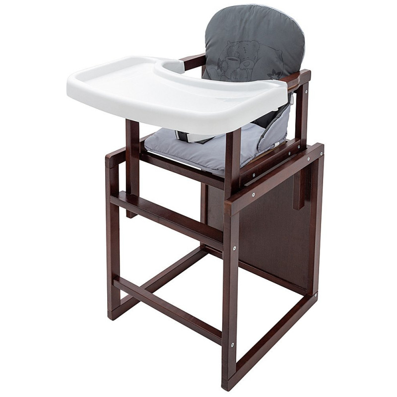 Стілець Babyroom трансформер Вінні-220 тонований графіт / сірий ведмедик з чашкою