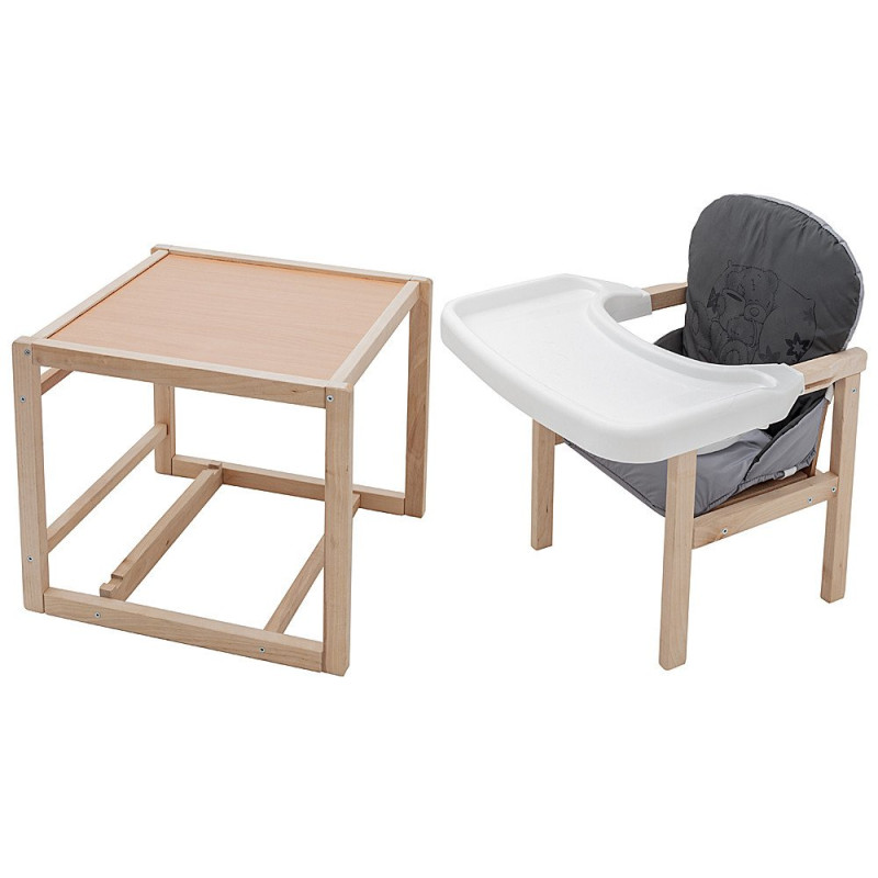 Стілець Babyroom трансформер Вінні-230 eko графіт / сірий ведмедик з чашкою