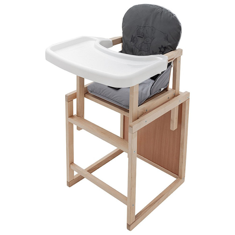 Стілець Babyroom трансформер Вінні-230 eko графіт / сірий ведмедик з чашкою