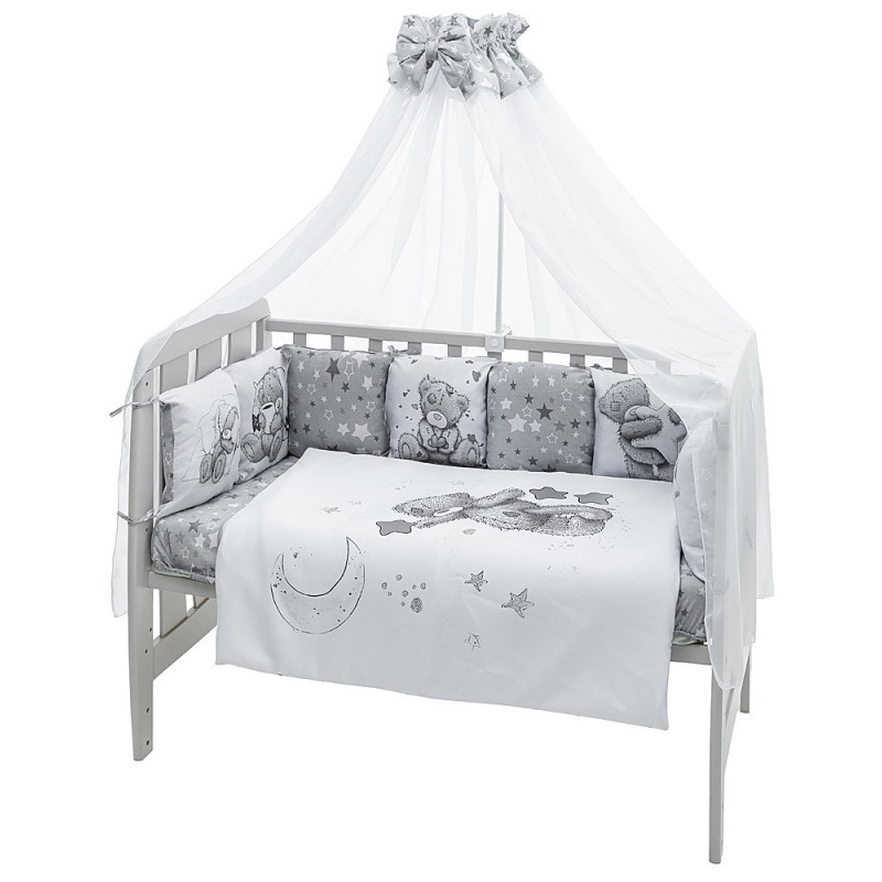 Постільна білизна Babyroom Bortiki Print-08 сірий ведмедики