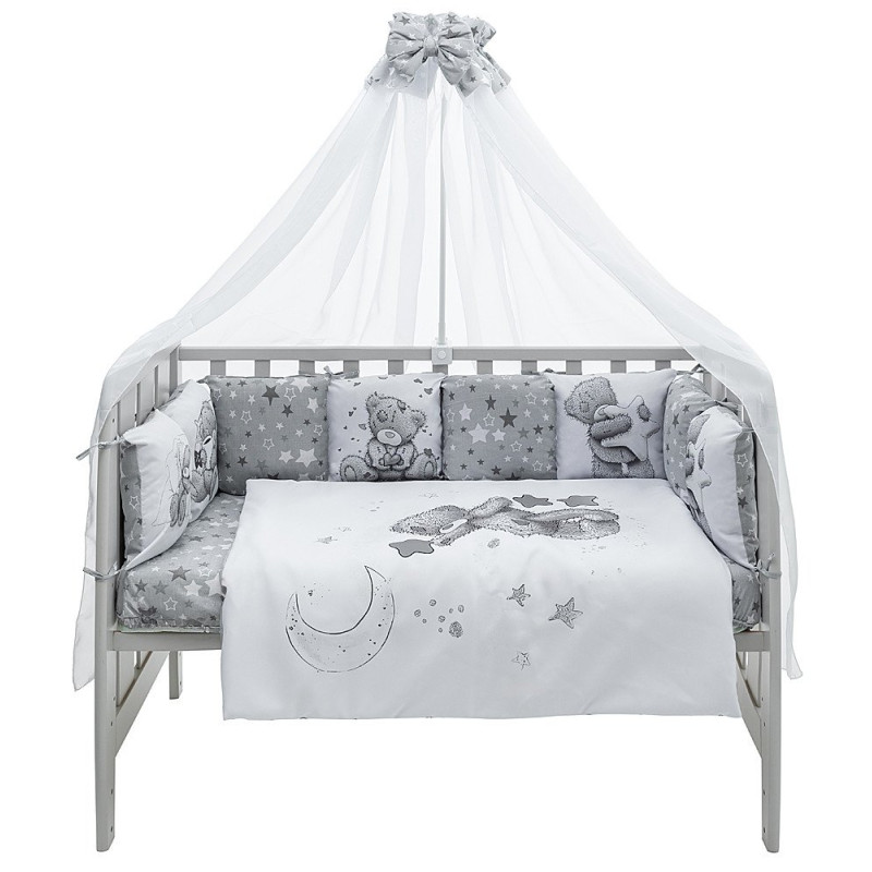 Постільна білизна Babyroom Bortiki Print-08 сірий ведмедики