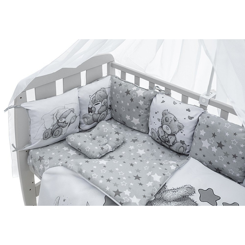 Постільна білизна Babyroom Bortiki Print-08 сірий ведмедики