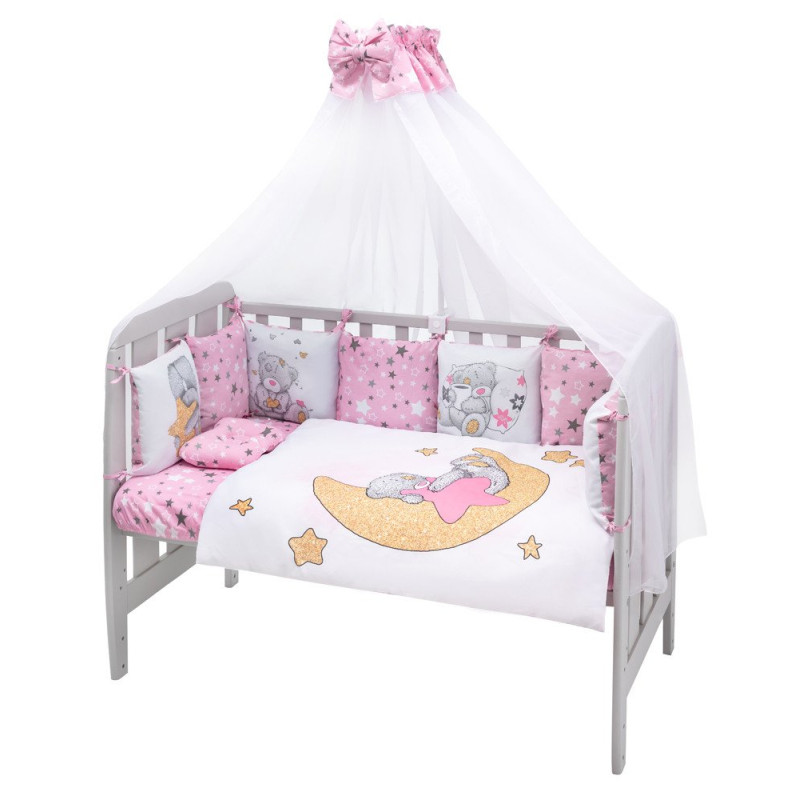 Постільна білизна Babyroom Bortiki Print-08 рожевий ведмедики