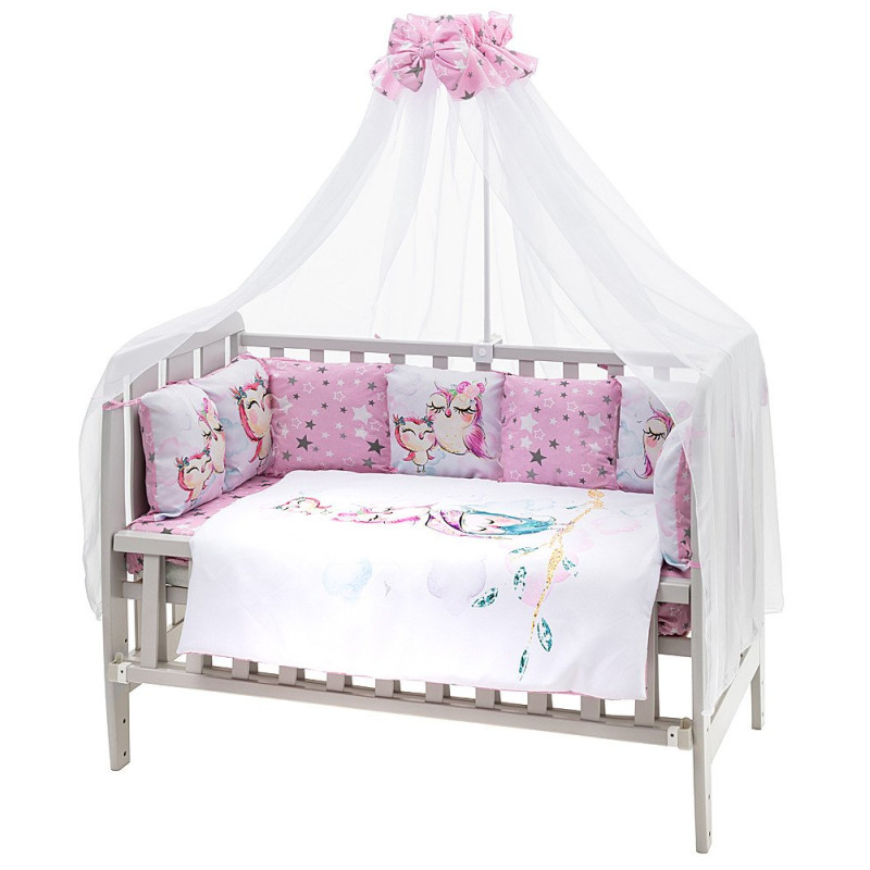 Постільна білизна Babyroom Bortiki Print-08 рожевий сови