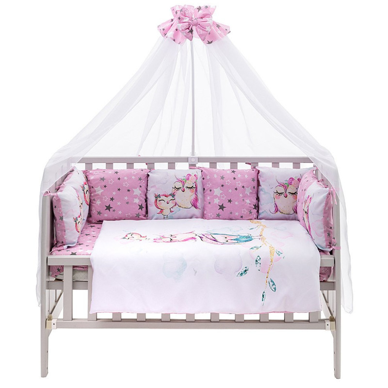 Постільна білизна Babyroom Bortiki Print-08 рожевий сови