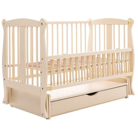 Ліжечко Babyroom Грація DGMYO-3 маятник, ящик, відкидний бік бук слонова кістка