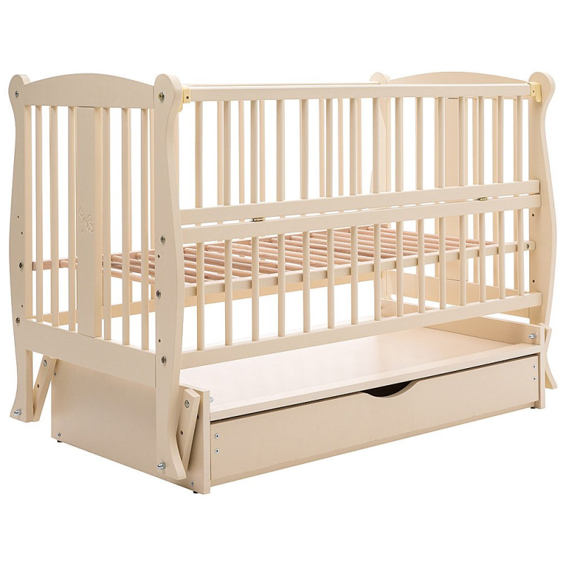 Ліжечко Babyroom Грація DGMYO-3 маятник, ящик, відкидний бік бук слонова кістка