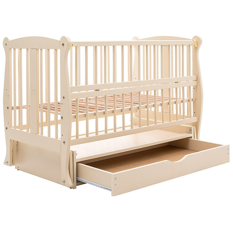 Ліжечко Babyroom Грація DGMYO-3 маятник, ящик, відкидний бік бук слонова кістка