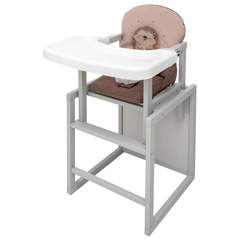 Стілець Babyroom трансформер Пеппі-250 сірий капучино/шоколад їжачок, серця