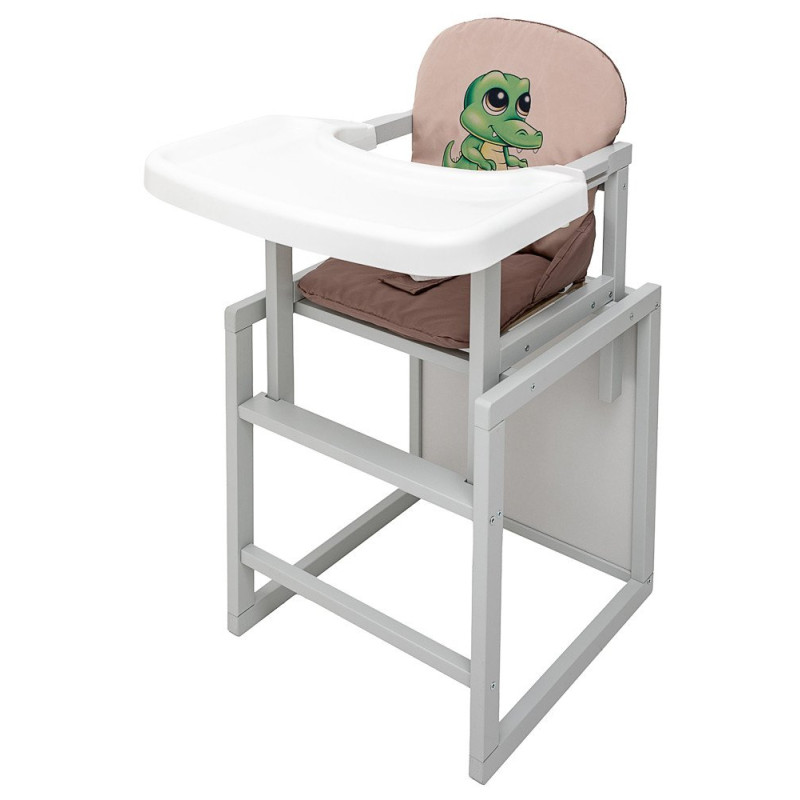 Стілець Babyroom трансформер Пеппі-250 сірий капучино/шоколад крокодил