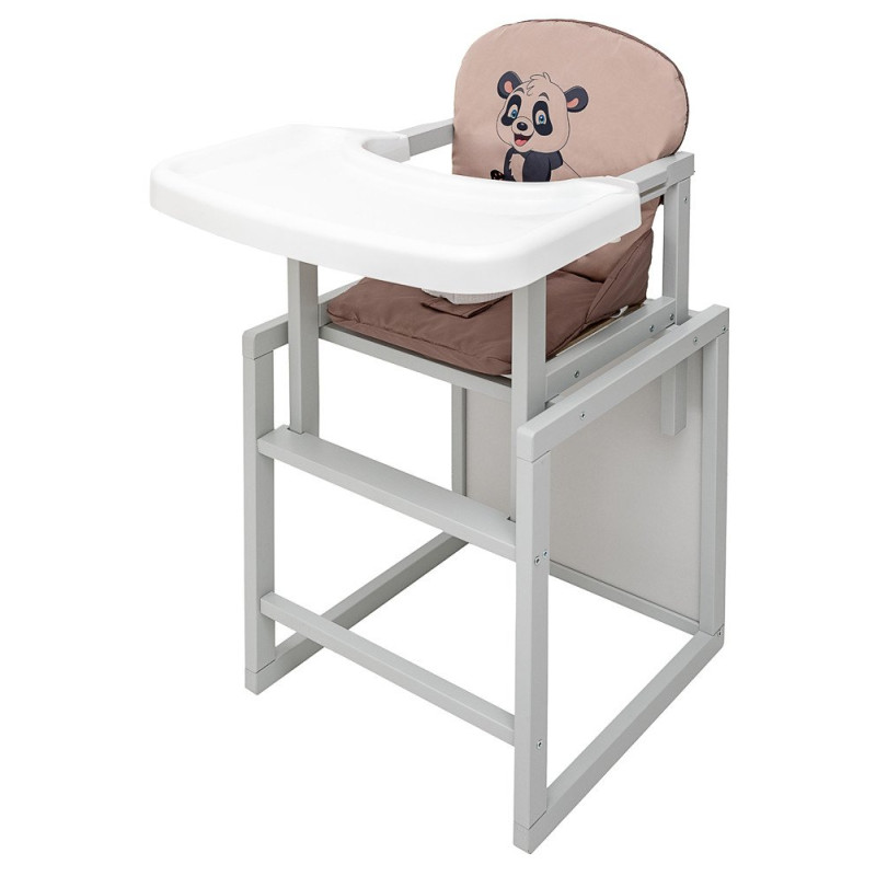 Стілець Babyroom трансформер Пеппі-250 сірий капучино/шоколад панда