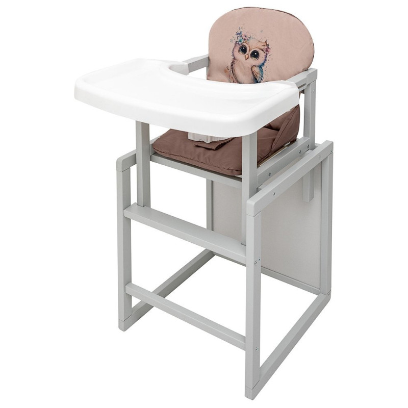 Стілець Babyroom трансформер Пеппі-250 сірий капучино/шоколад сова