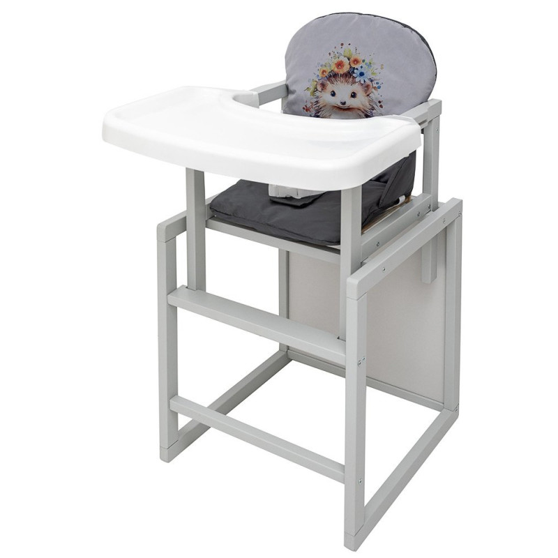 Стілець Babyroom трансформер Пеппі-250 сірий сірий/графіт їжачок, квіти
