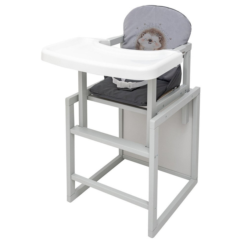 Стілець Babyroom трансформер Пеппі-250 сірий сірий/графіт їжачок, серця