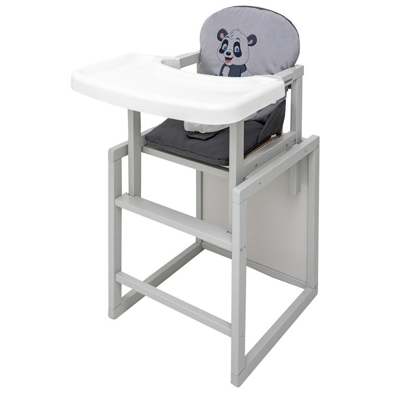 Стілець Babyroom трансформер Пеппі-250 сірий сірий/графіт панда