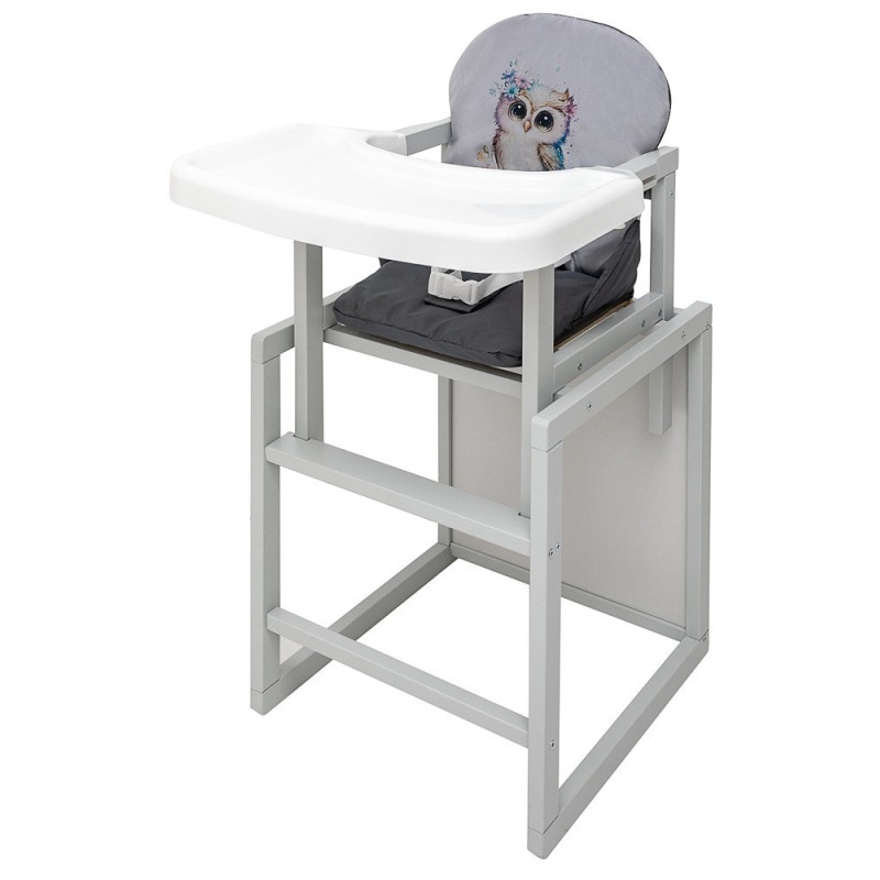 Стілець Babyroom трансформер Пеппі-250 сірий сірий/графіт сова