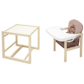 Стілець Babyroom трансформер Пеппі-260 слонова кістка капучино/шоколад їжачок, квіти