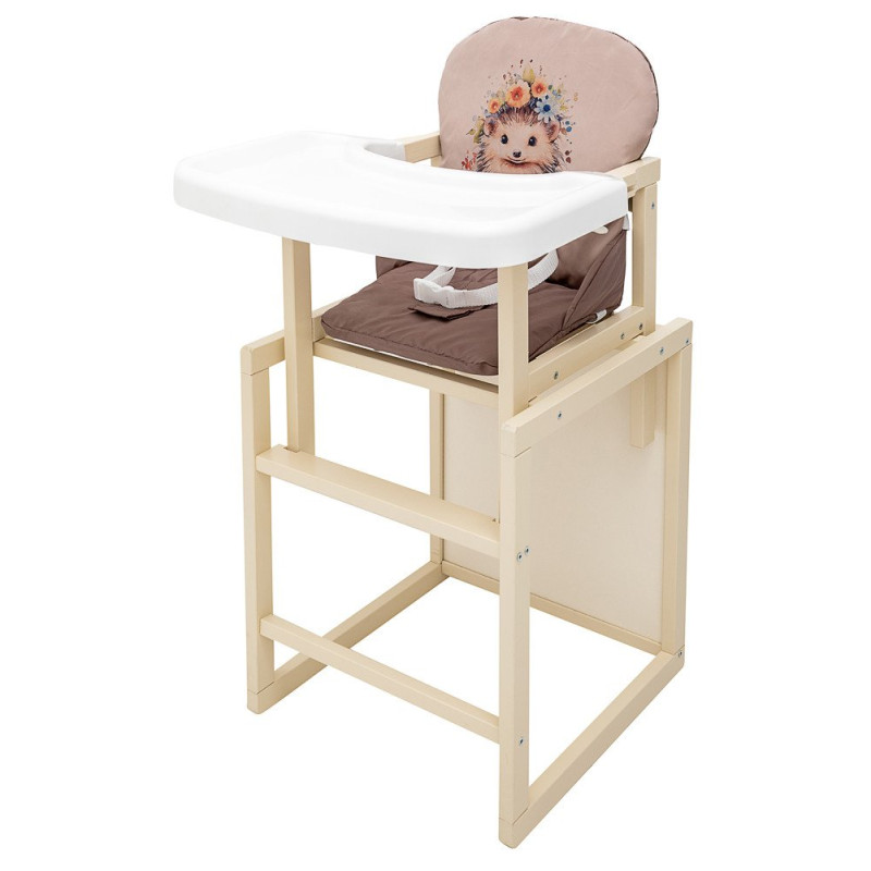 Стілець Babyroom трансформер Пеппі-260 слонова кістка капучино/шоколад їжачок, квіти