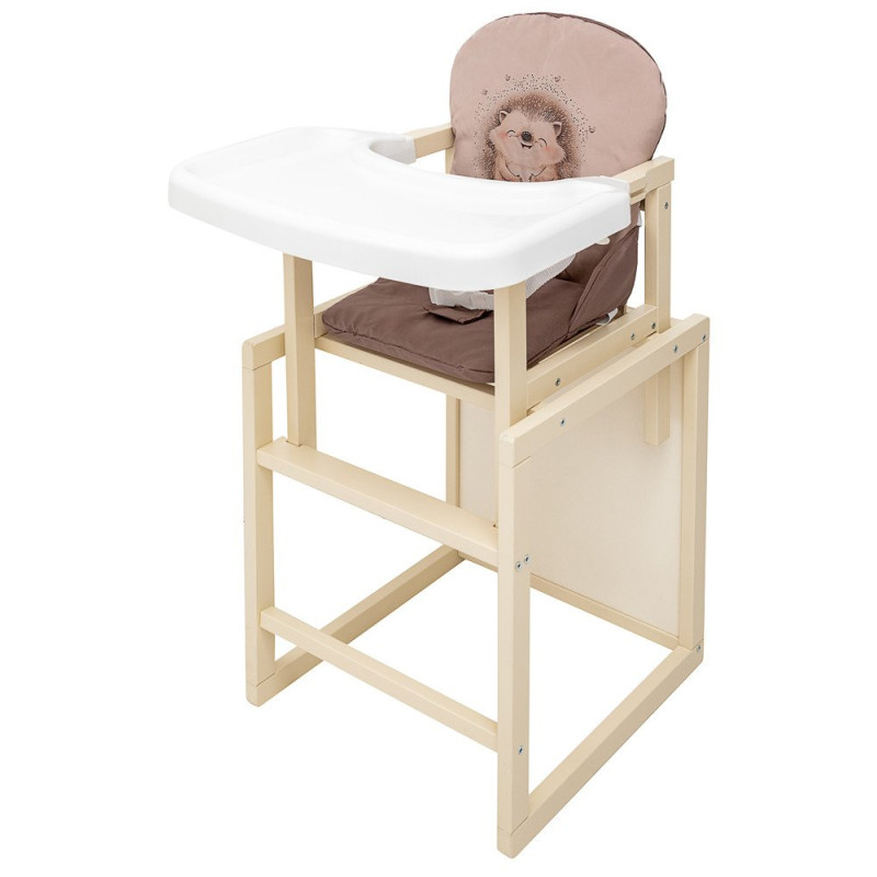 Стілець Babyroom трансформер Пеппі-260 слонова кістка капучино/шоколад їжачок, серця