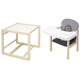 Стілець Babyroom трансформер Пеппі-260 слонова кістка сірий/графіт їжачок, серця