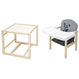 Стілець Babyroom трансформер Пеппі-260 слонова кістка сірий/графіт панда