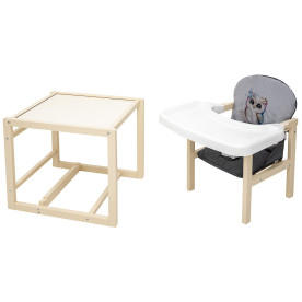 Стілець Babyroom трансформер Пеппі-260 слонова кістка сірий/графіт сова